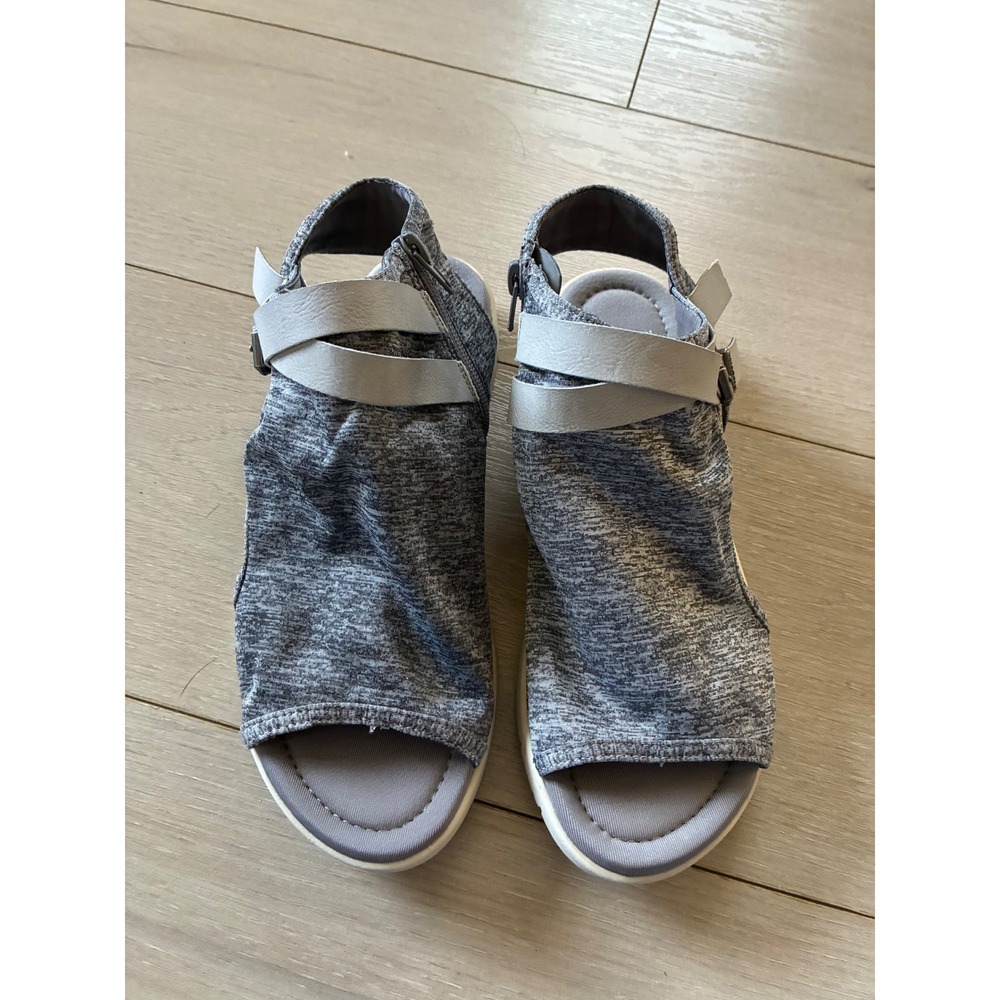 Blowfish Malibu B1011 Womens Grey Heather‎ Peep Toe Platform Sandals Size 9
